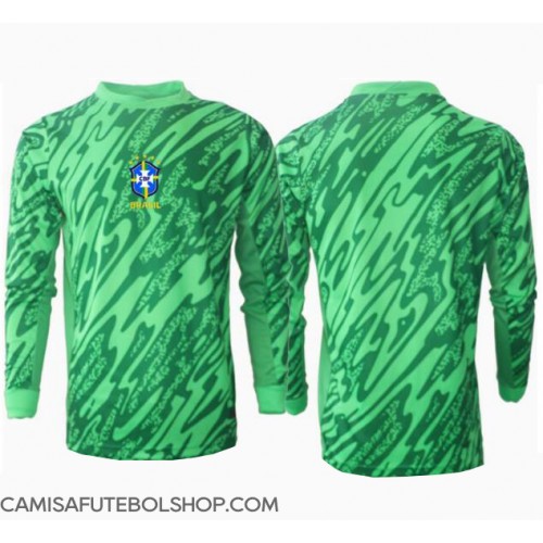 Camisa de time de futebol Brasil Goleiro Replicas 1º Equipamento Copa America 2024 Manga Comprida